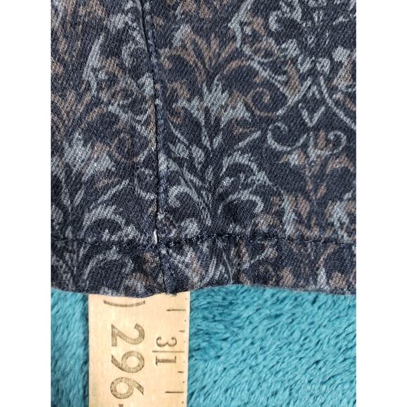 Mossimo Jeans Size 8 Womens Black Stretch Denim Pants Floral Mid Rise Skinny - Picture 7 of 11